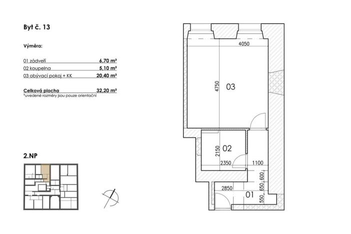Prodej bytu 1+kk, Postupice, Blanická, 32 m2