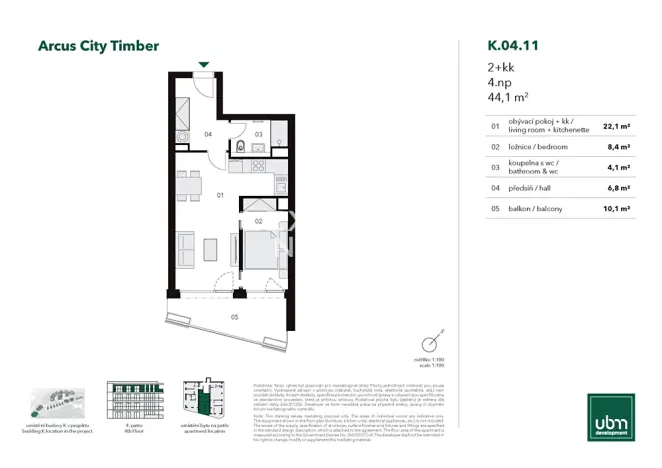 Prodej bytu 2+kk, Praha - Stodůlky, Nekonečného, 45 m2