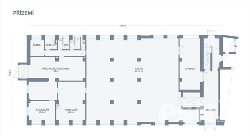 Pronájem skladu, Brno, Komárovské nábřeží, 678 m2