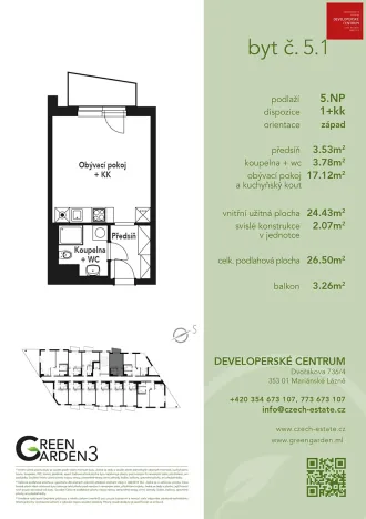 Prodej bytu 1+kk, Mariánské Lázně, Chebská, 26 m2