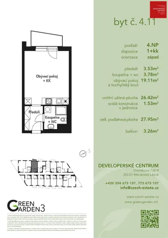 Prodej bytu 1+kk, Mariánské Lázně, Chebská, 28 m2