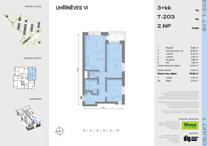 Prodej bytu 3+kk, Praha - Uhříněves, 58 m2