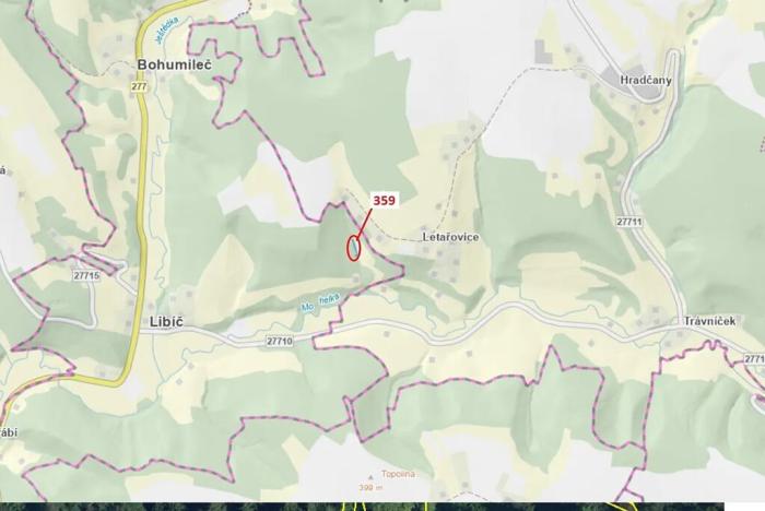 Dražba louky, Český Dub, 513 m2