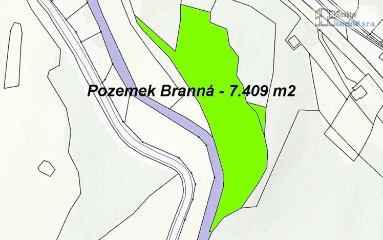 Prodej pozemku pro bydlení, Branná, 7409 m2