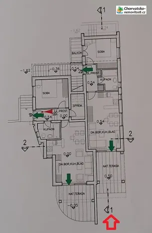 Prodej bytu 2+kk, Lun, Chorvatsko, 60 m2