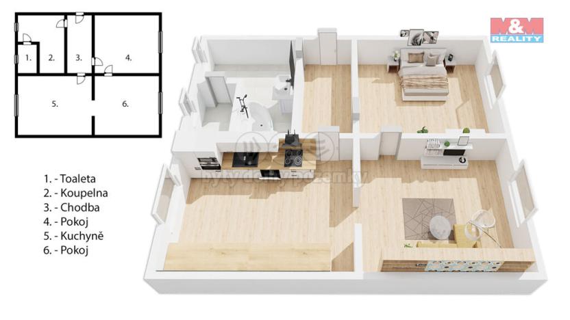 Prodej bytu 2+1, Kolín - Kolín II, Mikoláše Alše, 48 m2