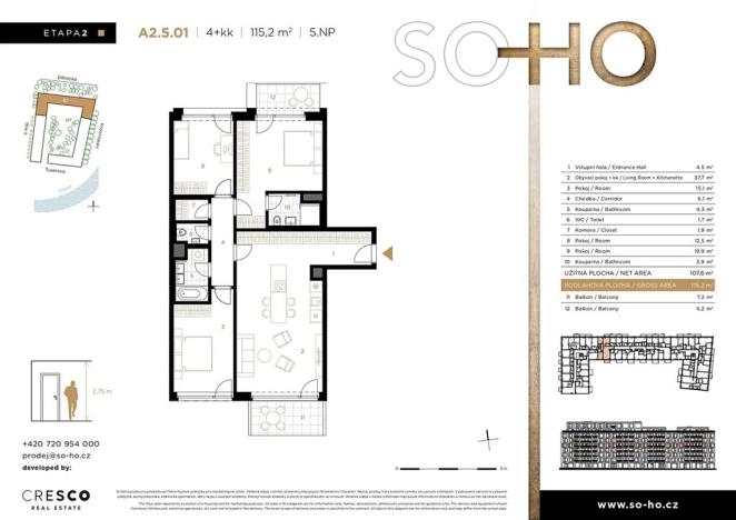 Prodej bytu 4+kk, Praha - Holešovice, Dělnická, 115 m2