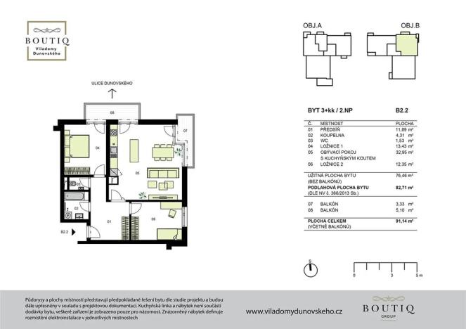 Prodej bytu 3+kk, Praha - Chodov, Dunovského, 83 m2