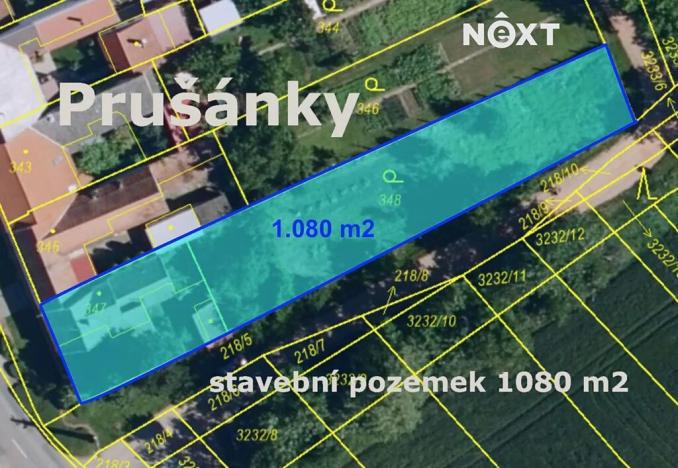 Prodej pozemku pro bydlení, Prušánky, Nová, 1080 m2