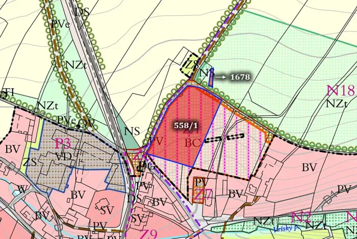Prodej podílu pozemku pro bydlení, Vrchy, 6990 m2