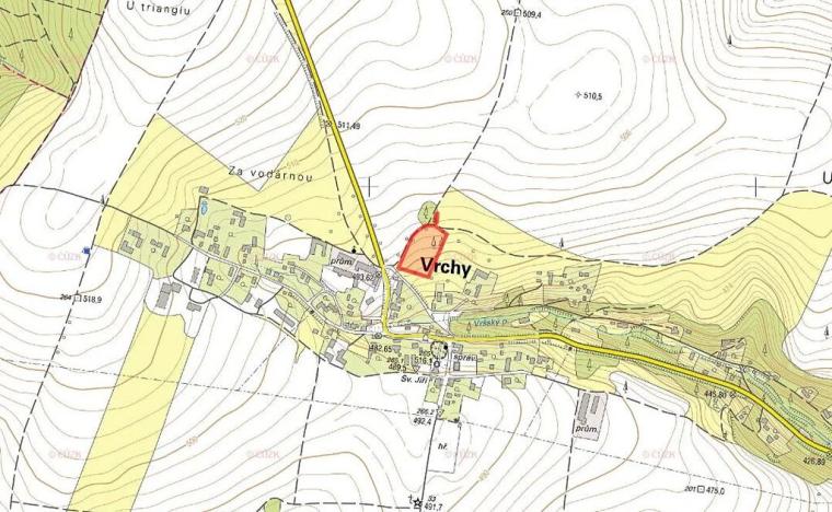 Prodej podílu pozemku pro bydlení, Vrchy, 6990 m2