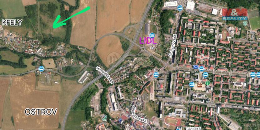 Prodej pozemku pro bydlení, Ostrov - Kfely, 1352 m2