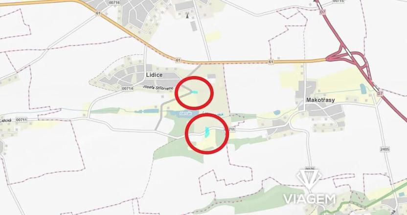 Prodej podílu pozemku, Lidice, 830 m2