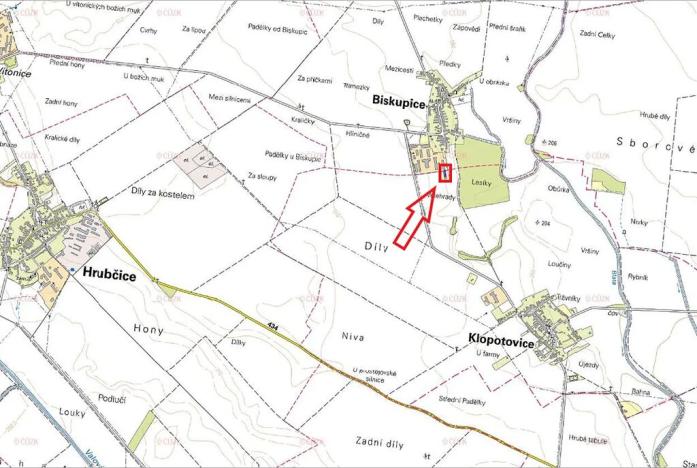 Prodej podílu komerčního pozemku, Klopotovice, 57 m2