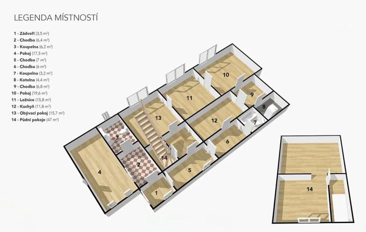 Prodej rodinného domu, Podbořany, 110 m2
