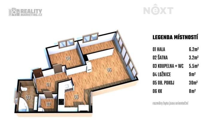 Prodej bytu 2+kk, Vyškov, 62 m2