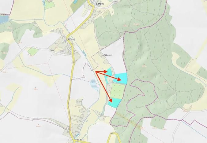 Prodej louky, Zdobín, 145881 m2