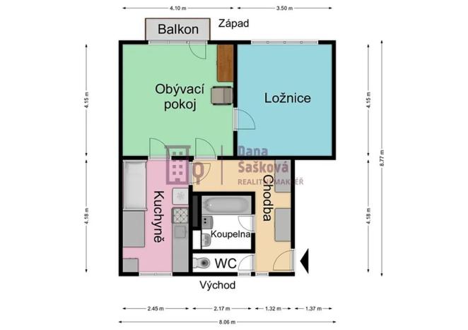 Pronájem bytu 2+1, Jindřichův Hradec, Tovární, 56 m2