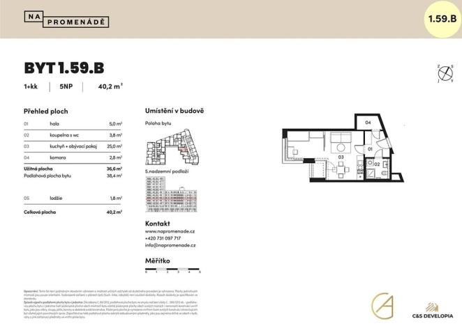 Prodej bytu 1+kk, Brno, 38 m2