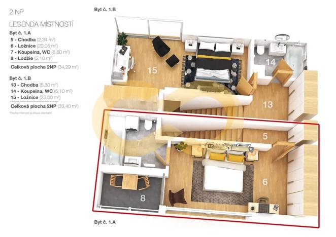 Prodej bytu 2+kk, Prachatice, Na Sadech, 68 m2