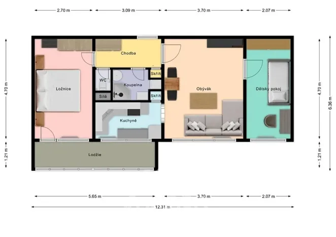 Prodej bytu 3+kk, Praha - Prosek, Bohušovická, 54 m2