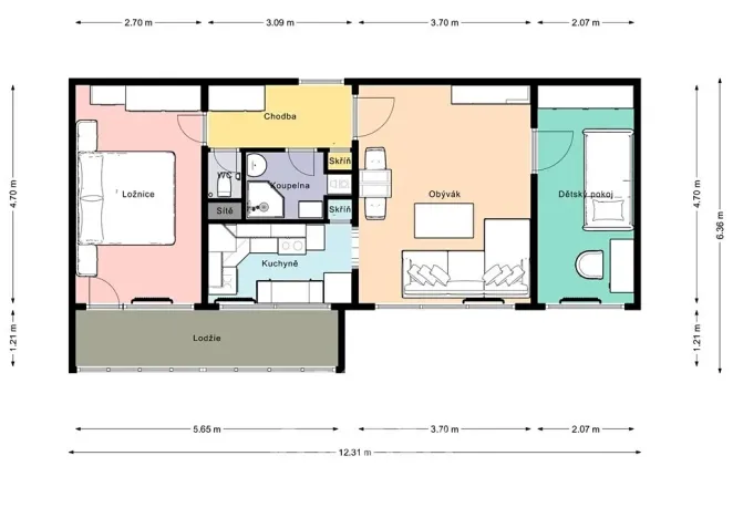Prodej bytu 3+kk, Praha - Prosek, Bohušovická, 54 m2