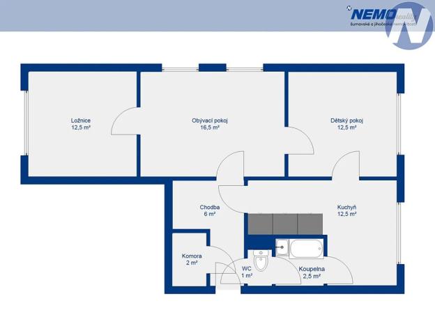 Prodej bytu 3+1, Volary, Sídl. Míru, 66 m2