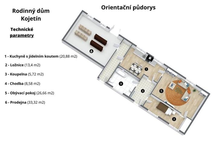 Prodej chalupy, Kojetín, 114 m2
