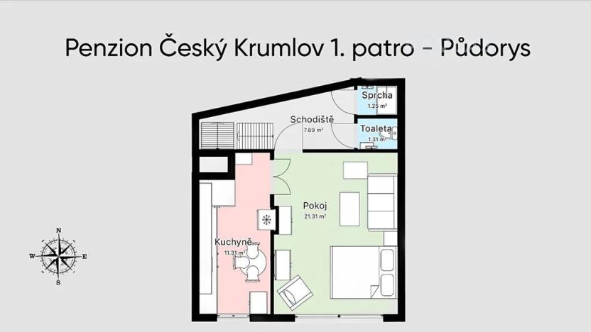 Prodej ubytování, Český Krumlov, Dlouhá, 125 m2