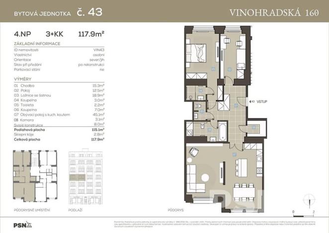 Prodej bytu 3+kk, Praha - Vinohrady, Vinohradská, 115 m2