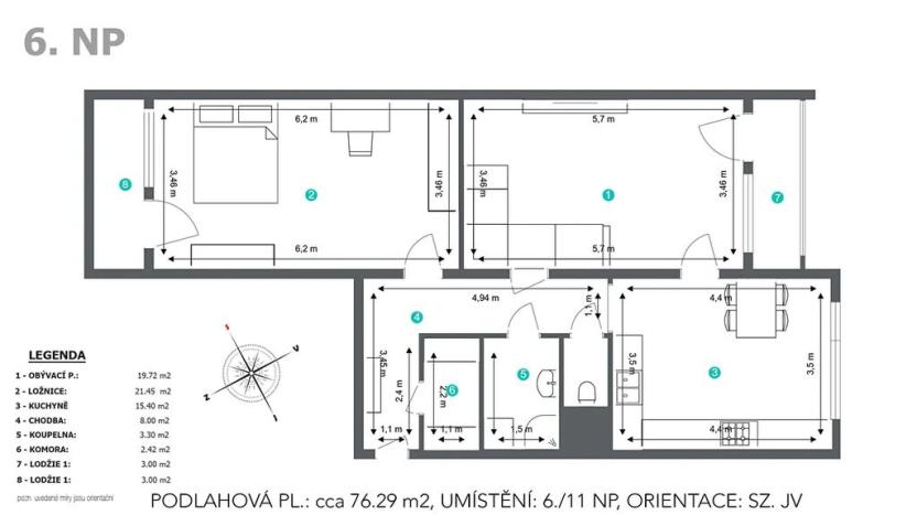 Prodej bytu 2+1, Hradec Králové, třída Edvarda Beneše, 71 m2