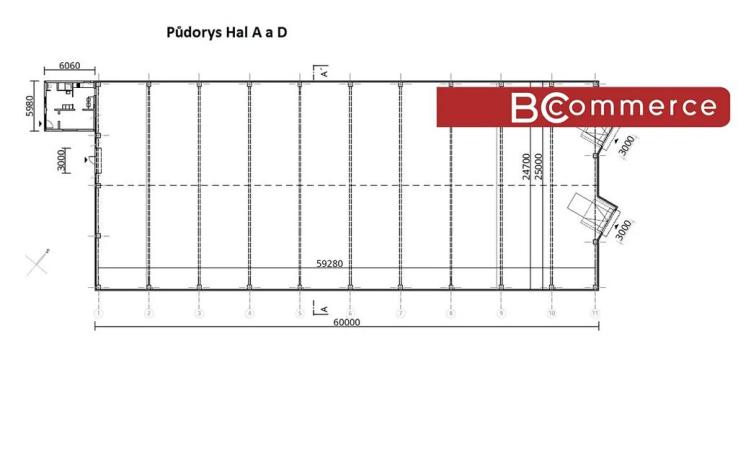 Pronájem výrobních prostor, Holubice, 1481 m2