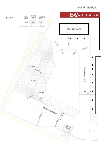 Pronájem komerčního pozemku, Brno, 819 m2