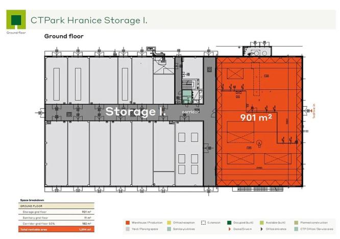 Pronájem skladu, Hranice, Olomoucká, 900 m2