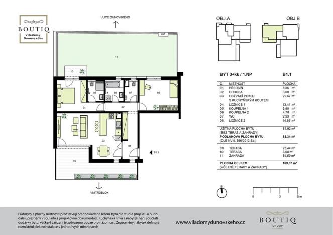 Prodej bytu 3+kk, Praha - Chodov, Dunovského, 88 m2
