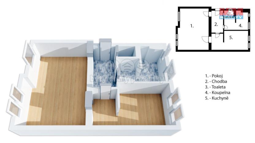 Prodej bytu 2+1, Děčín - Děčín II-Nové Město, Kamenická, 68 m2