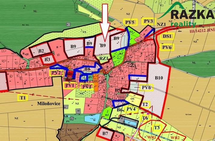 Prodej pozemku, Miloňovice, 9827 m2