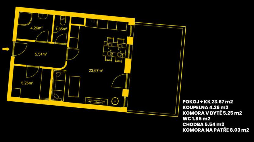 Prodej bytu 1+kk, Hradec Králové, Pražská třída, 29 m2