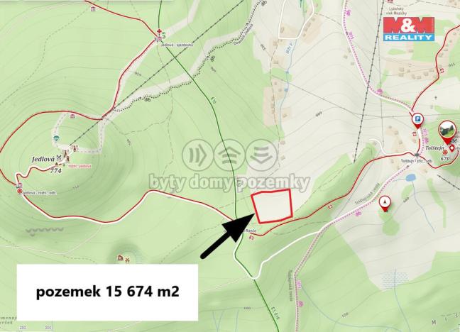 Prodej louky, Jiřetín pod Jedlovou - Rozhled, 15674 m2
