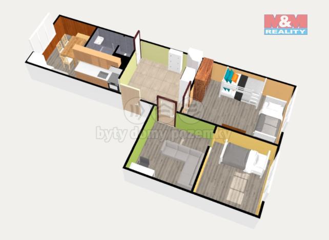 Prodej bytu 2+1, Jáchymov, Na Slovanech, 67 m2