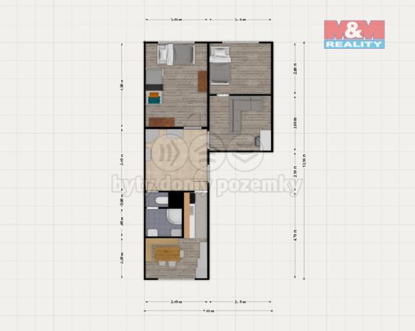 Prodej bytu 2+1, Jáchymov, Na Slovanech, 67 m2