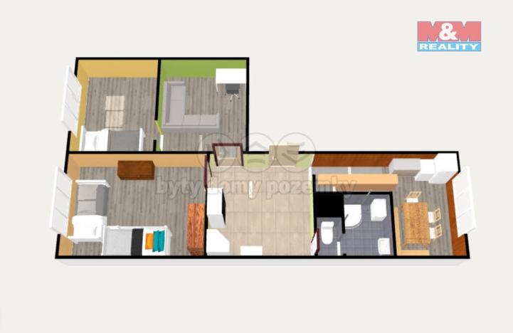 Prodej bytu 2+1, Jáchymov, Na Slovanech, 67 m2