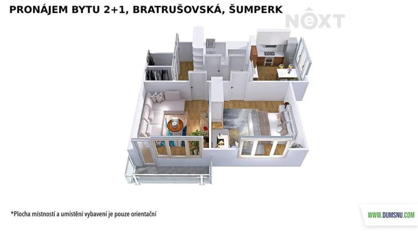 Pronájem bytu 2+1, Šumperk, Bratrušovská, 56 m2