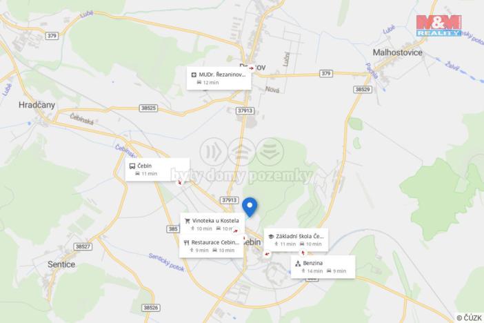 Prodej zahrady, Čebín, 1263 m2