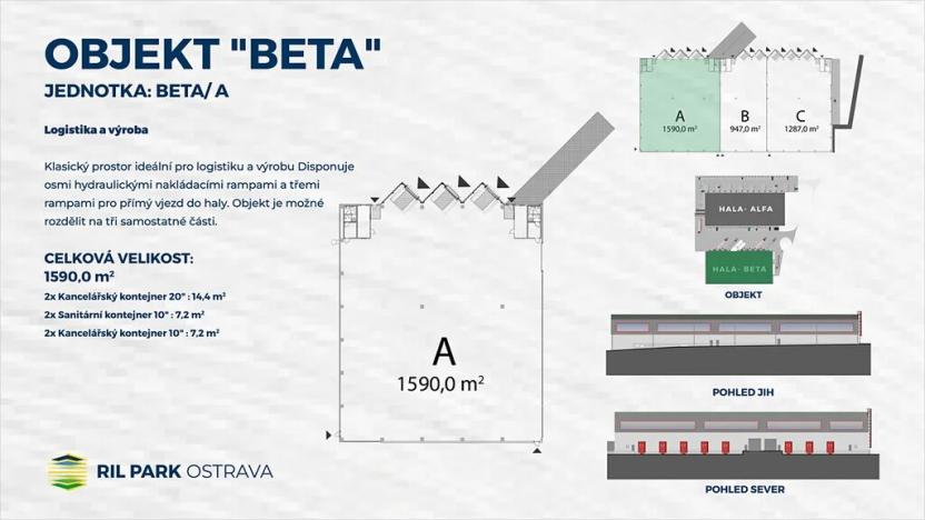 Pronájem skladu, Ostrava, Kotalova, 8855 m2