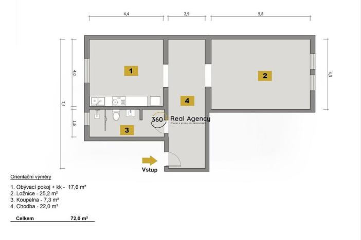 Prodej bytu 2+kk, Praha - Smíchov, Malátova, 67 m2