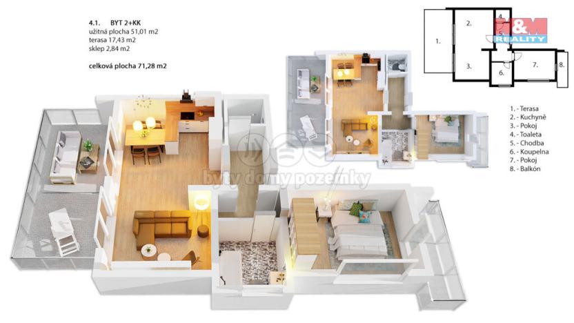 Prodej bytu 2+kk, Mladá Boleslav - Mladá Boleslav II, Husova, 51 m2