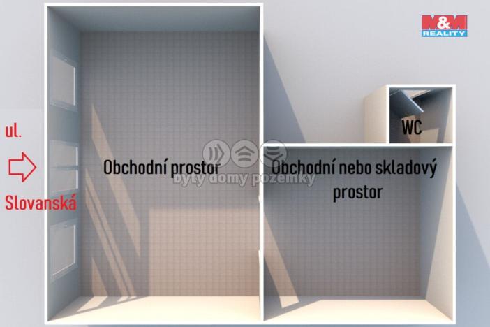 Pronájem obchodního prostoru, Plzeň - Východní Předměstí, Slovanská, 52 m2