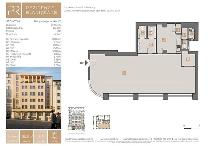 Prodej obchodního prostoru, Praha - Vinohrady, Blanická, 824 m2