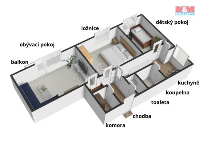 Pronájem bytu 3+1, Havlíčkův Brod, Žižkov II, 70 m2